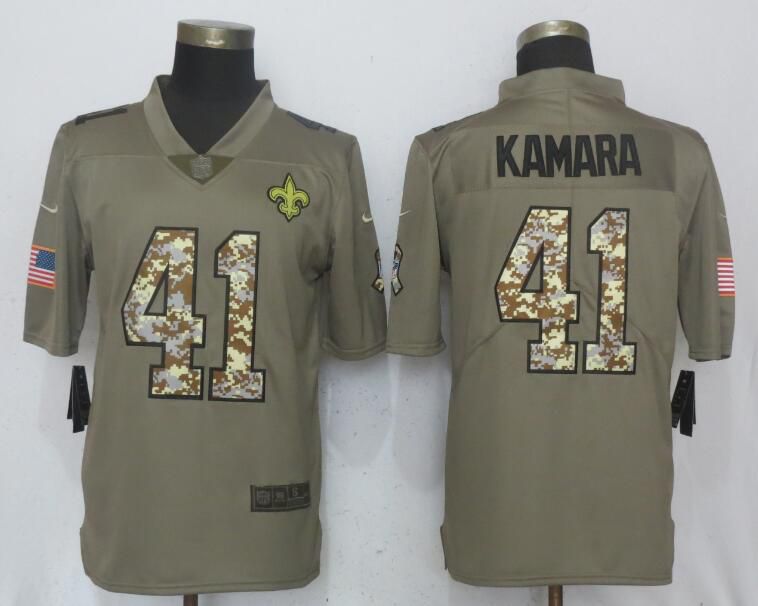 New Orleans Saints #41 Kamara Olive Camo Carson Salute to Service Limited Nike NFL Jerseys